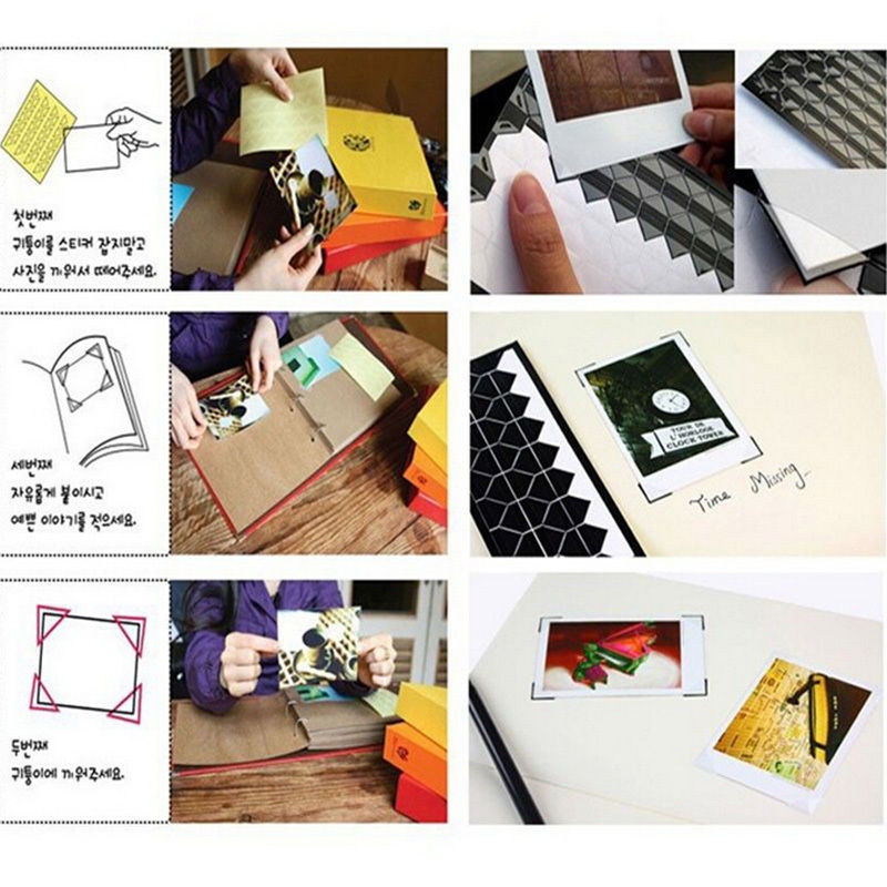 PVC Paper Sticker DIY Memo Stickers Scrapbook Photo Album Frame Corner Sticker Home Decor
