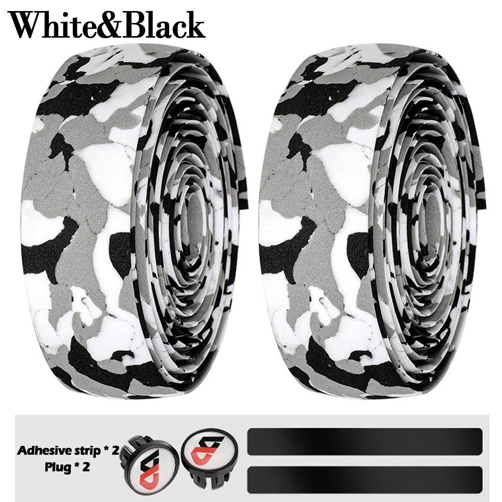 Cinta de goma EVA para manillar de bicicleta, cinta de camuflaje de alta elasticidad, amortiguación antideslizante, para ciclismo de carretera, 2 piezas: Verde