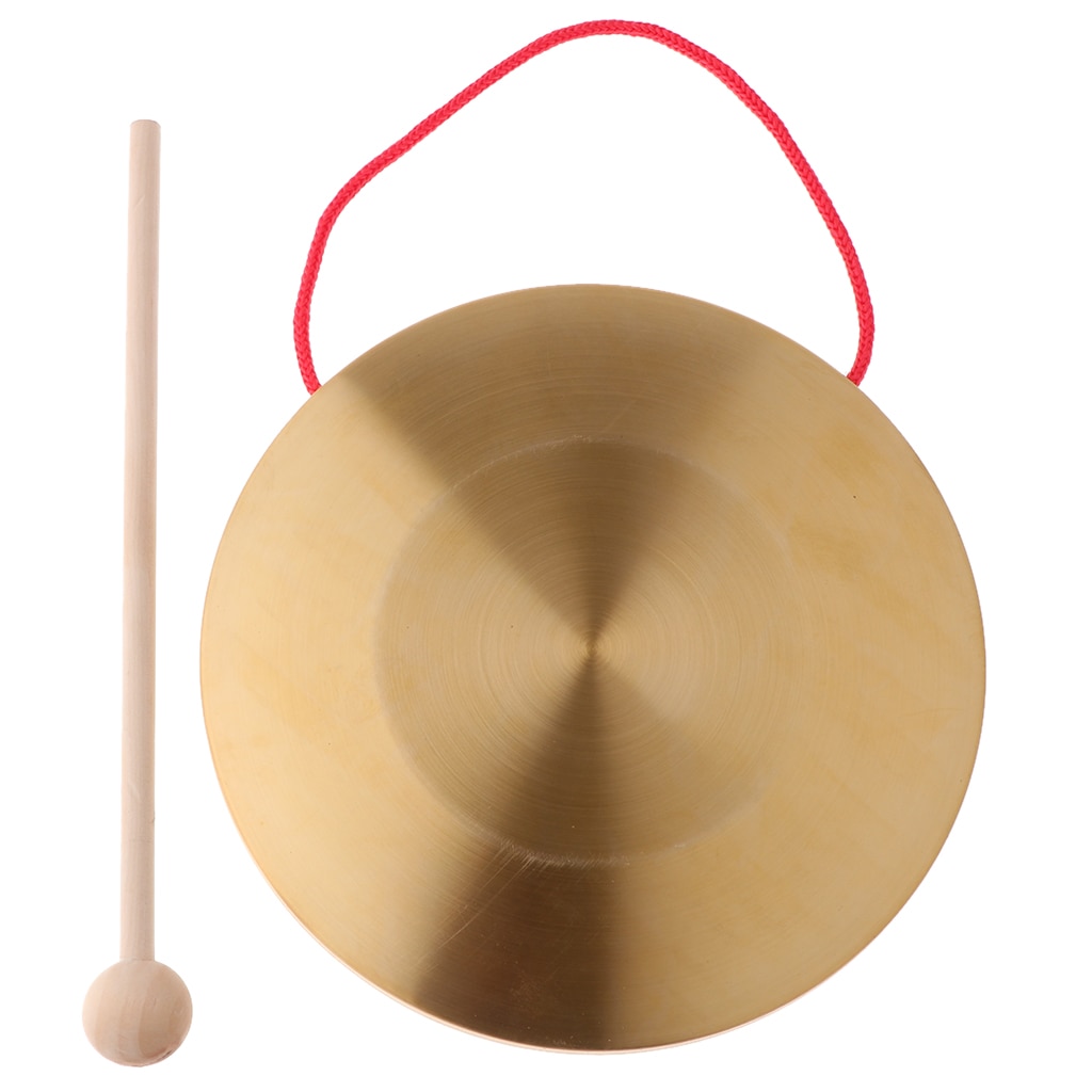 Metal hånd gong traditionelt instrument bækken med runde spil hammer børn pædagogisk legetøj 18cm diameter