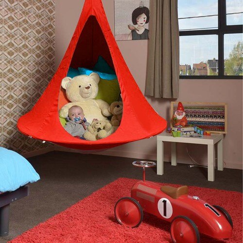 Tente balançoire cocon rouge de 85 Cm de diamètre