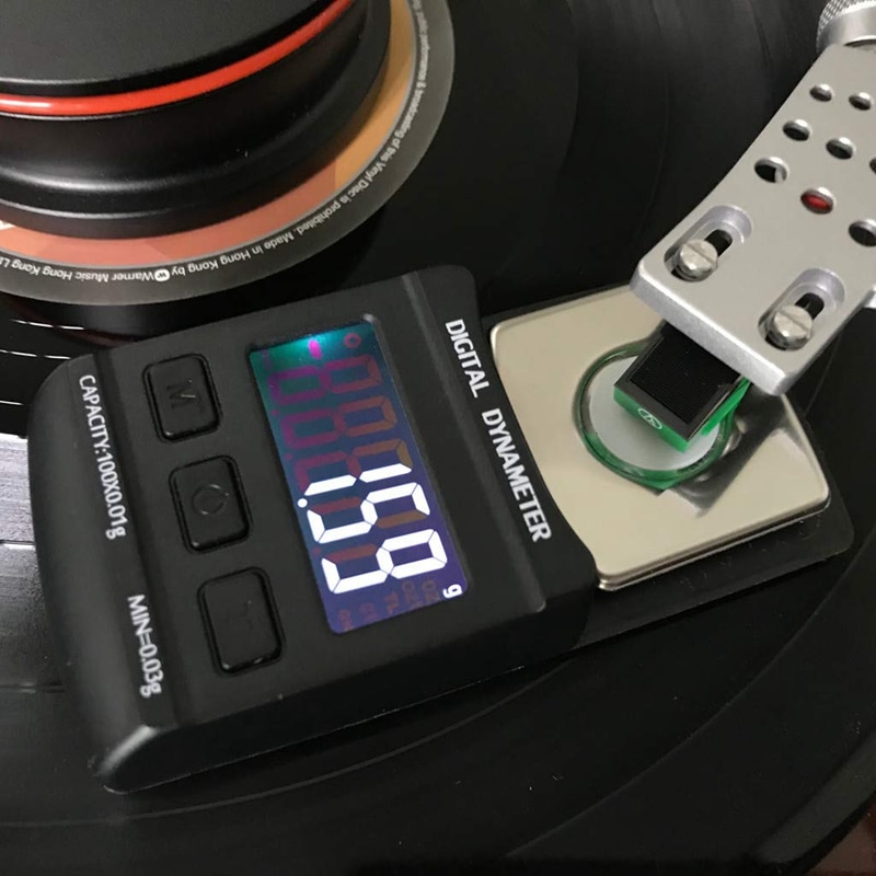 Høj præcis digital drejeskive kraft skala gauge arm belastningsmåler lcd baggrundsbelysning 100g/0.01g til lp vinyl plade nål