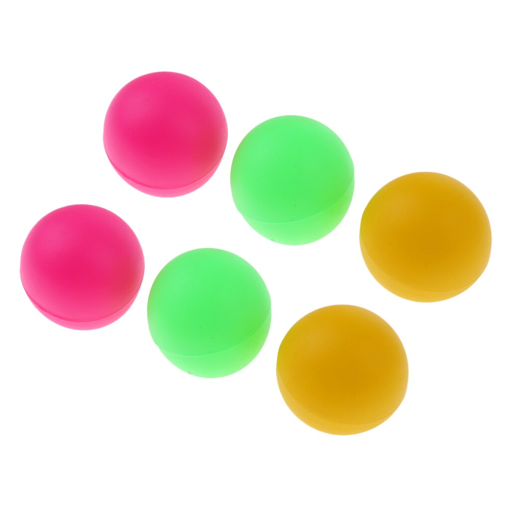 6 stk 36mm bordtennisbolde / club beer pong / assorteret farve kattebolde  - 2 type: Farverig a