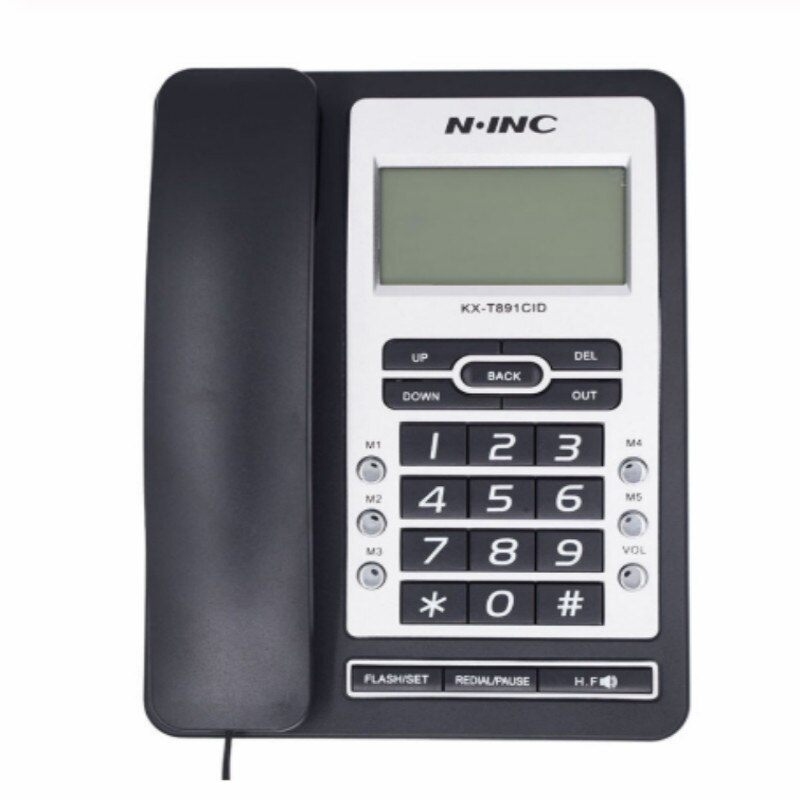 Kantoor thuis telefoon beller-id handsfree bellen vaste telefoon vaste lijn zwart dtmf/fsk telefoon zonder batterij groen scherm vaste lijn