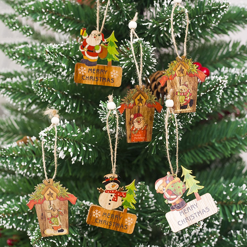 6pc julepynt juletre dekor anheng pynt til hjemmet julefest juletre ornament låve