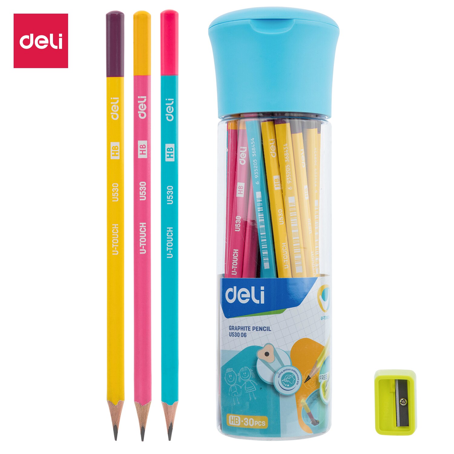 Deli Graphite Pencils for School 1 Barrel(30PCS) HB/2B Cute Pencil Drawing Pencil Set Pencils for Kids: HB