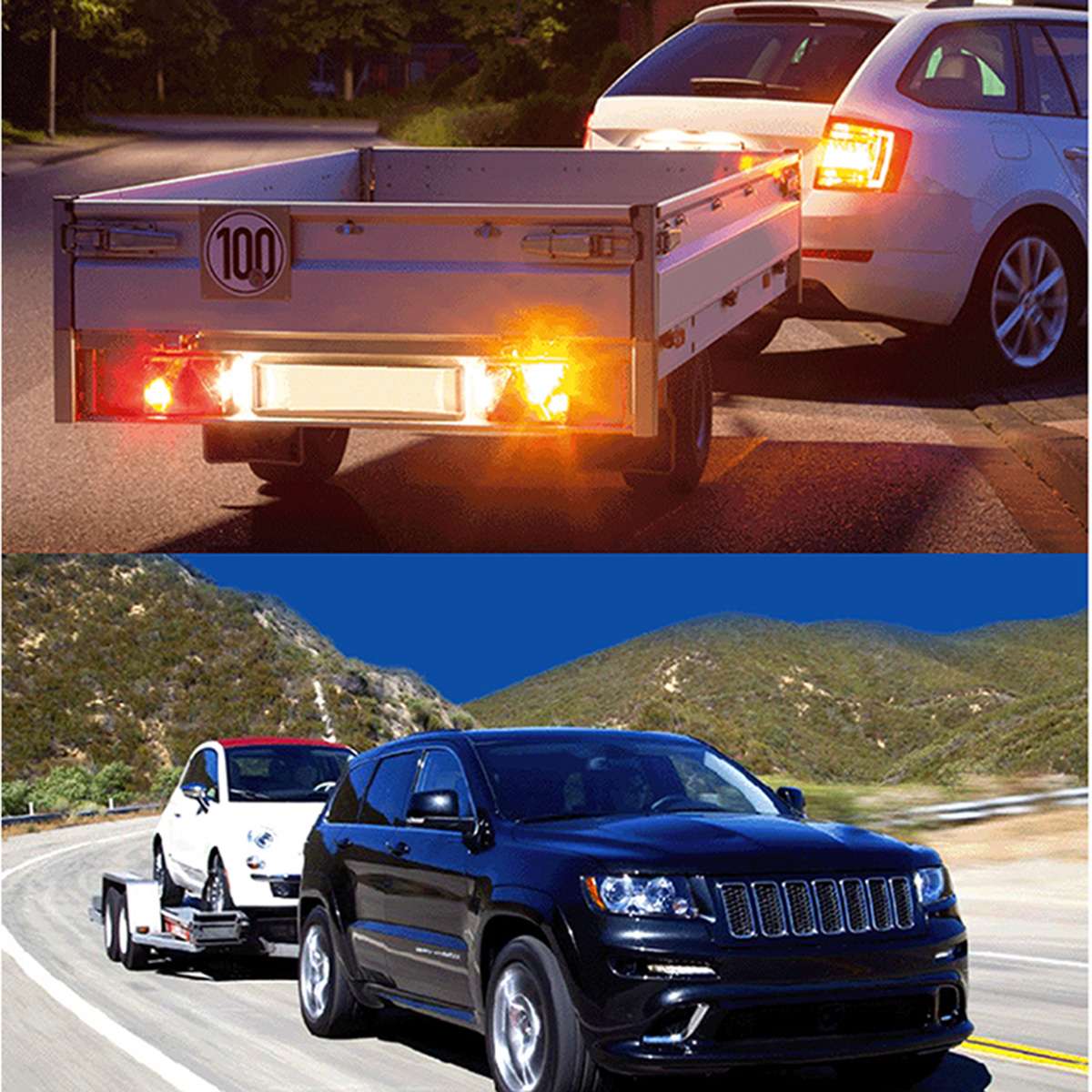 7 Pin male Trailer Connector Adaptor Flat Trailer Plug Power Cord 12V Durable Waterproof Truck Car Accessories (AU Plug)