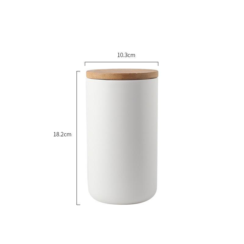 260 ml/800 ml/1000 ml Keramiek Beknopte Opslag Jar Flessen Met Deksel Ronde Thee Caddy Dozen Keuken voedsel Container Home Decor: 6