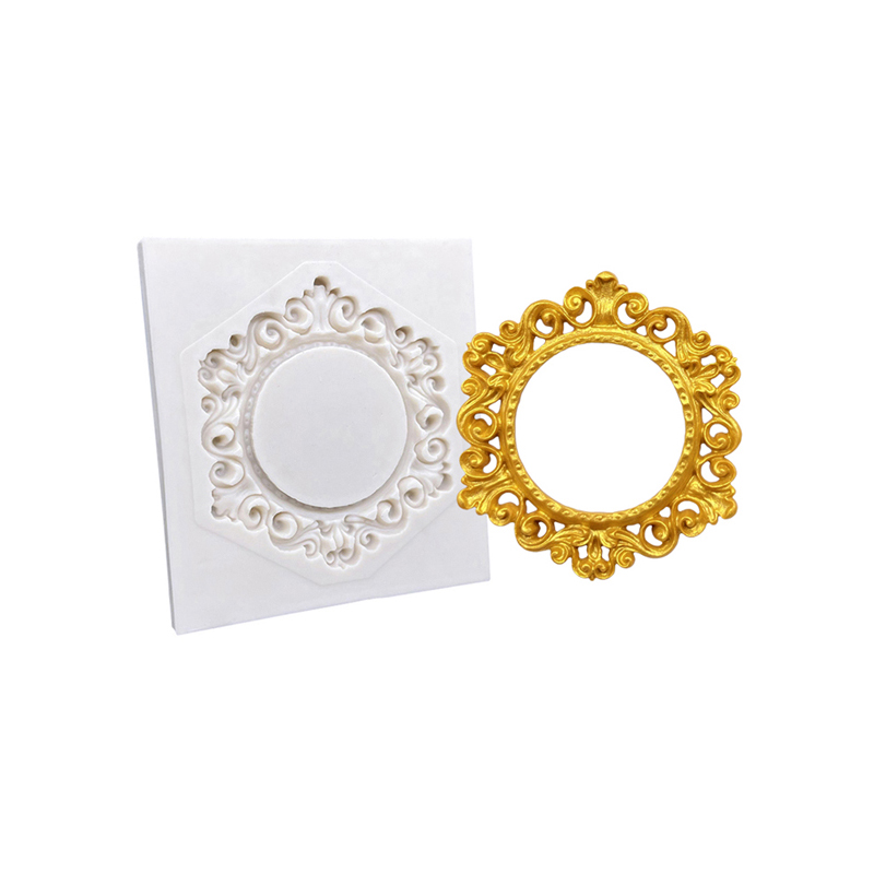 Photo Frame Mirror Silicone Mold Resin Tools Sugarcraft Cupcake Baking Mold Fondant Cake Decorating Tools: Burgundy