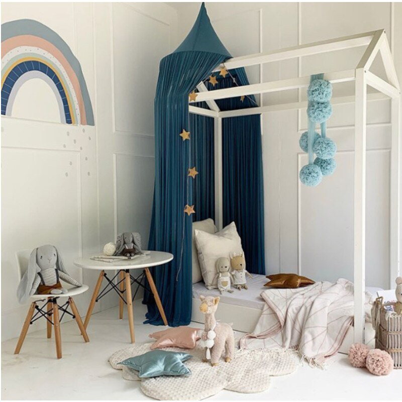 1pc 50cm nordisk stil prinsessa spets barn barnsäng baldakin gardin rum myggnät sängkläder rund kupol barn lek tält hus inredning