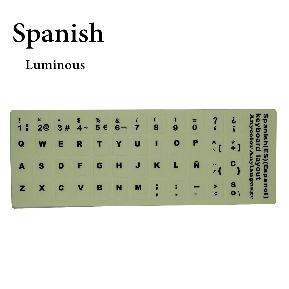 Keyboard Sticker Russian/English/Arabic/Hebrew/Spanish Letters Sticker Ultrabright Fluorescence Luminous Sticker Multi Language