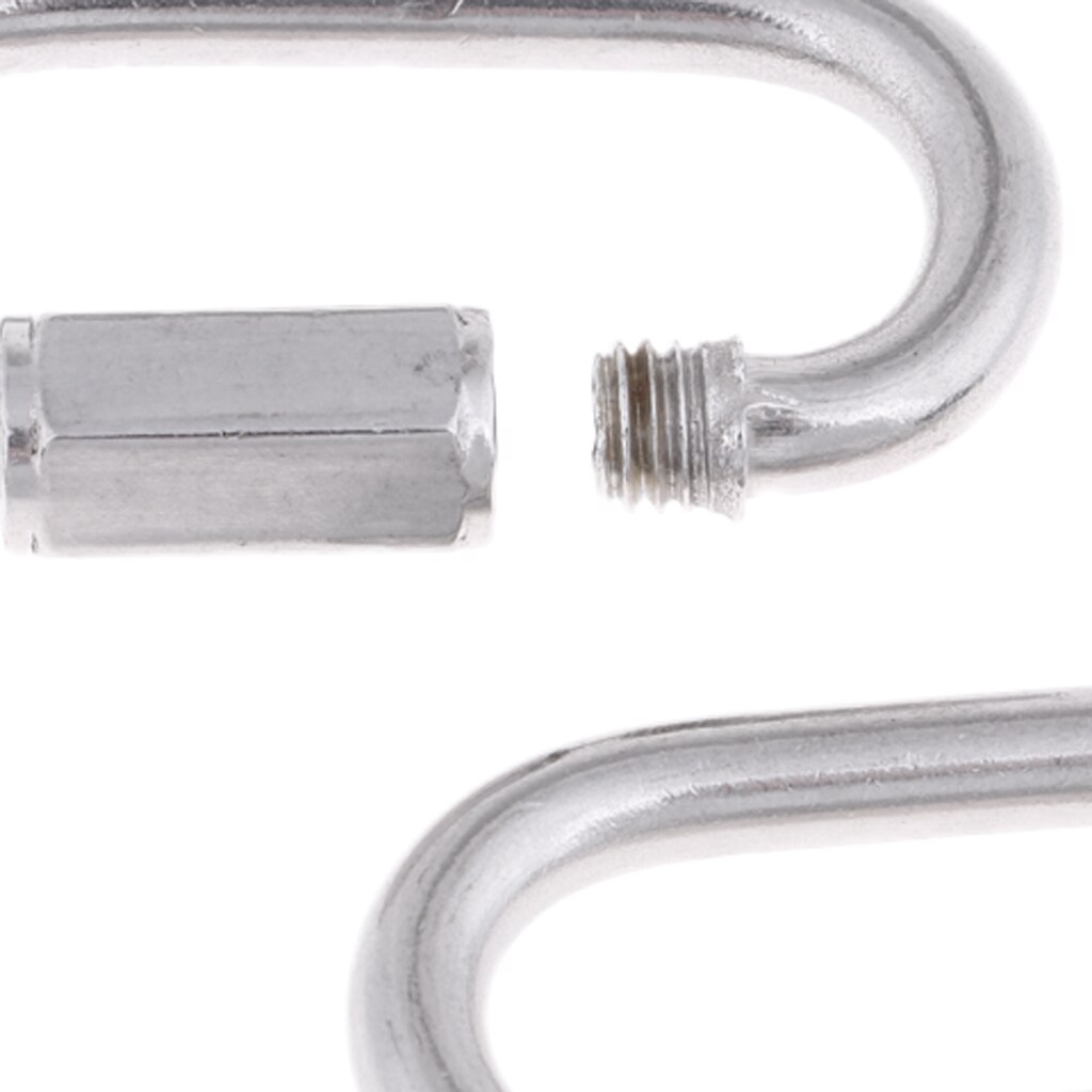 Pack 2 Premium Stainless Steel Quick Link Clip Hook Carabiner Snap Fastener