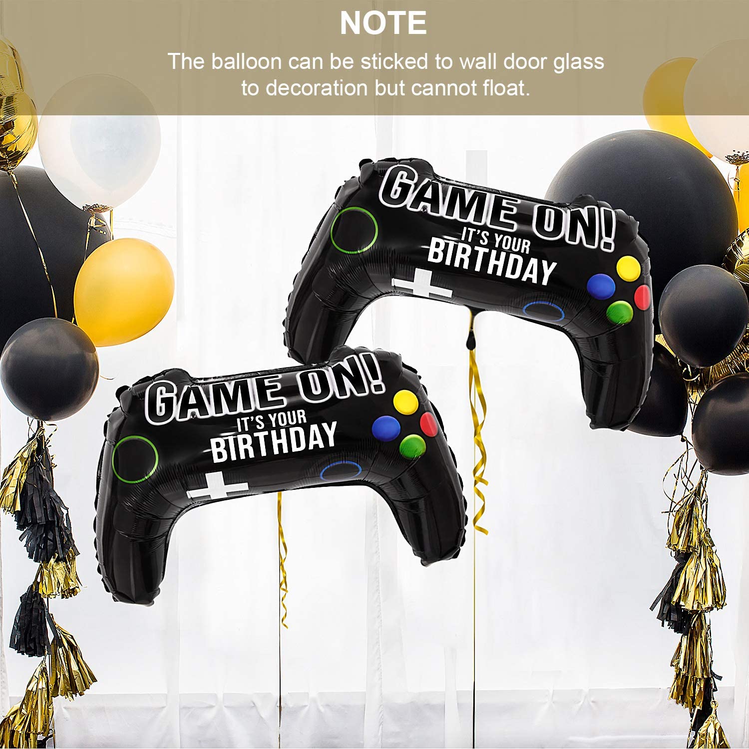 4pcs Video Game Party Balloons Game on Balloons Game Controller Aluminum Foil Balloon for Birthday Party Game Party Decoration