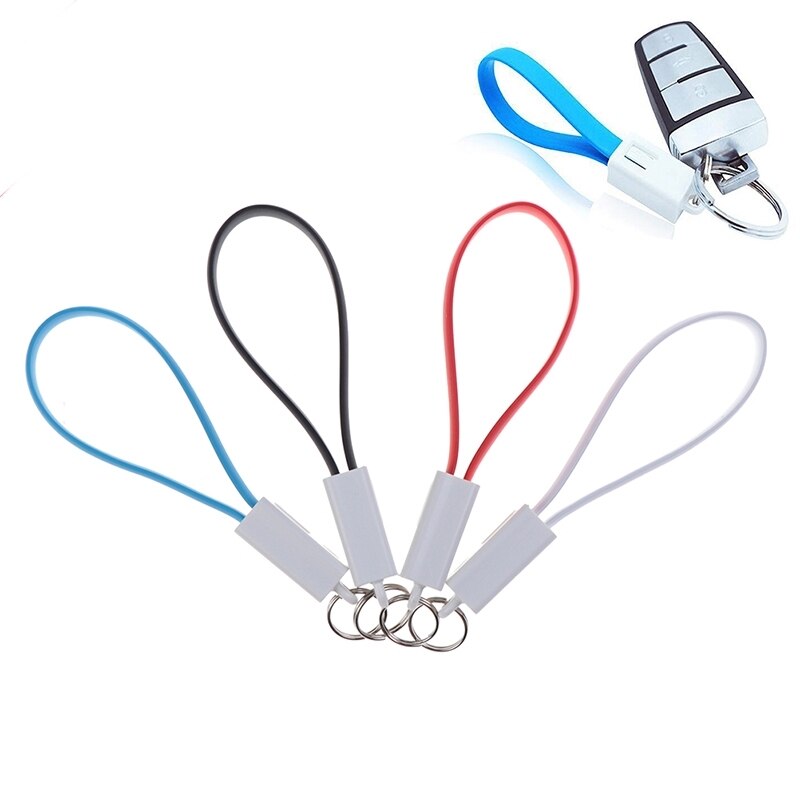 Llavero con Cable de carga rápida, Cable de sincronización de datos para iphone 6s tipo-c, Micro USB C, Cable corto con llavero, Cables para teléfono móvil