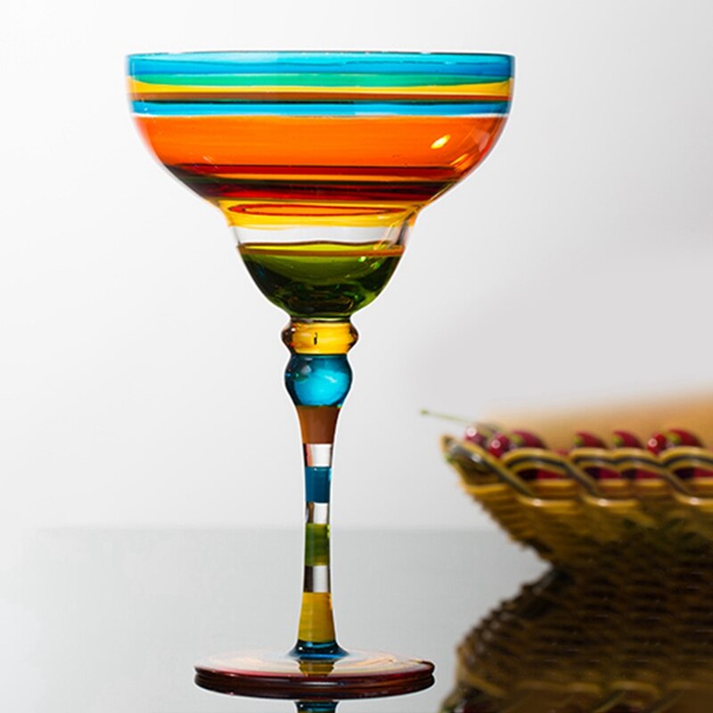 Copa de cóctel colorida hecha a mano, Copa de Europa, copa de champán, copas de vino creativas, Bar, , hogar, Vasos