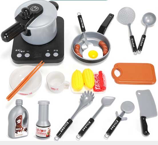Giocattolo impostato da cucina pianoforte cottura a Induzione Simulato cucina per Bambini casa del gioco del giocattolo bollitore bambini pentole fingere gioca giocattoli del regalo Della Ragazza: 24-pezzo impostato