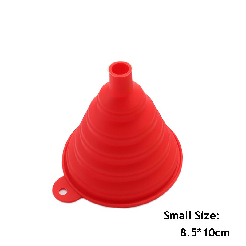 1Pcs Mini Opvouwbare Trechter Silicone Inklapbare Trechter Opvouwbare Draagbare Trechters Worden Opgehangen Huishoudelijke Vloeibare Doseren Keuken Gereedschap: Small No.1