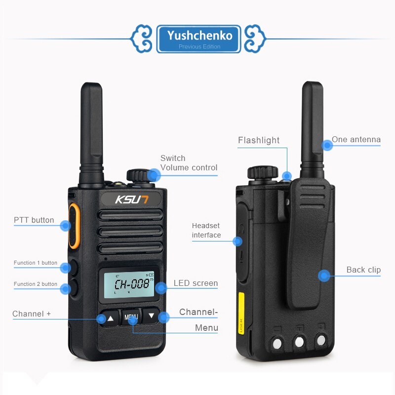KSUN – Mini walkie-talkie portable, Radio amateur bidirectionnelle, émetteur-récepteur hf, Station de communication uhf