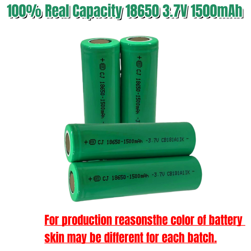 Capacity 3.7V 1500mAH 18650 Lithium Ion Rechargeable Battery, Suitable for Various Electronic Products