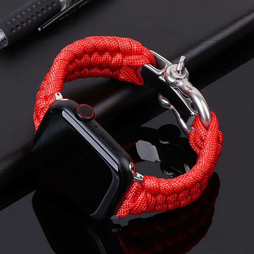 Band voor Apple Watch Band 44 mm 40 mm 45 mm 41 mm 42 mm 49 mm Nylon gevlochten buitenarmband iWatch Serie 3 4 5 SE 6 7 8 9 Ultra: XXXL / GREEN BLUE