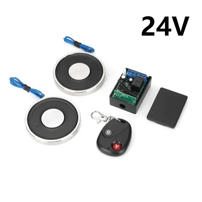 70x9mm DC 12V 24V Anti-fine Electro Magnet Electromagnet With Wireless Remote Control Magnets Electronic Magnet Suck Violation: Gold
