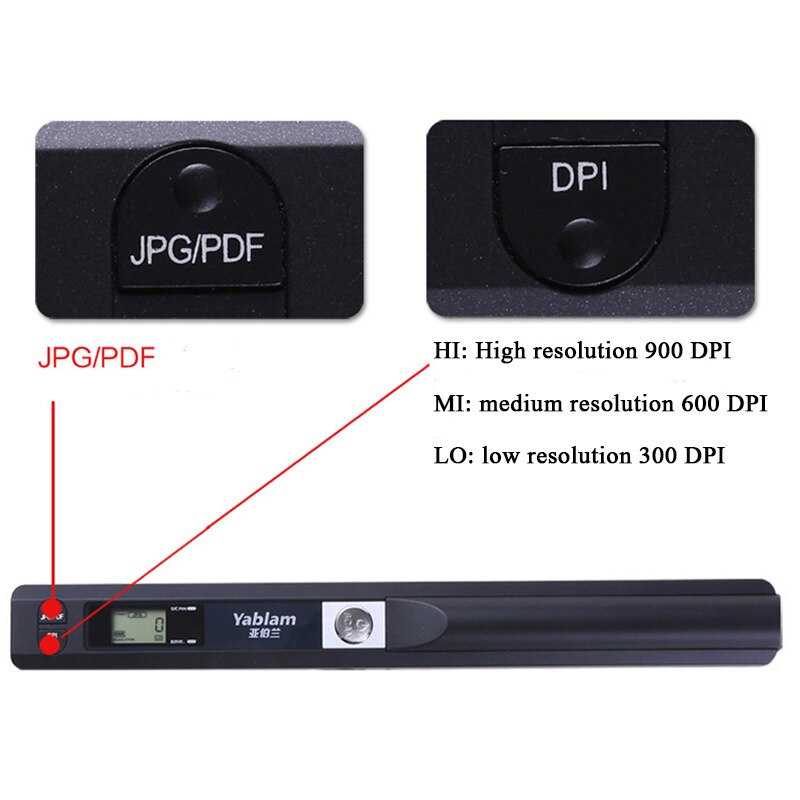 1PCS Handheld Portable Scanning Pen HD Home Color A4 Book Certificate Document Photo Scanner Office&School Supplies