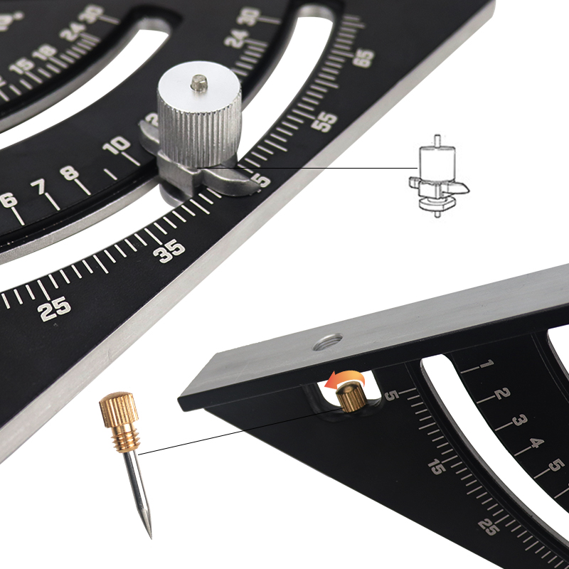 Multi-Function Folding Angle Ruler Triangle Ruler Square Angle Protractor Marking Gauge Miter Scriber Measuring Tools