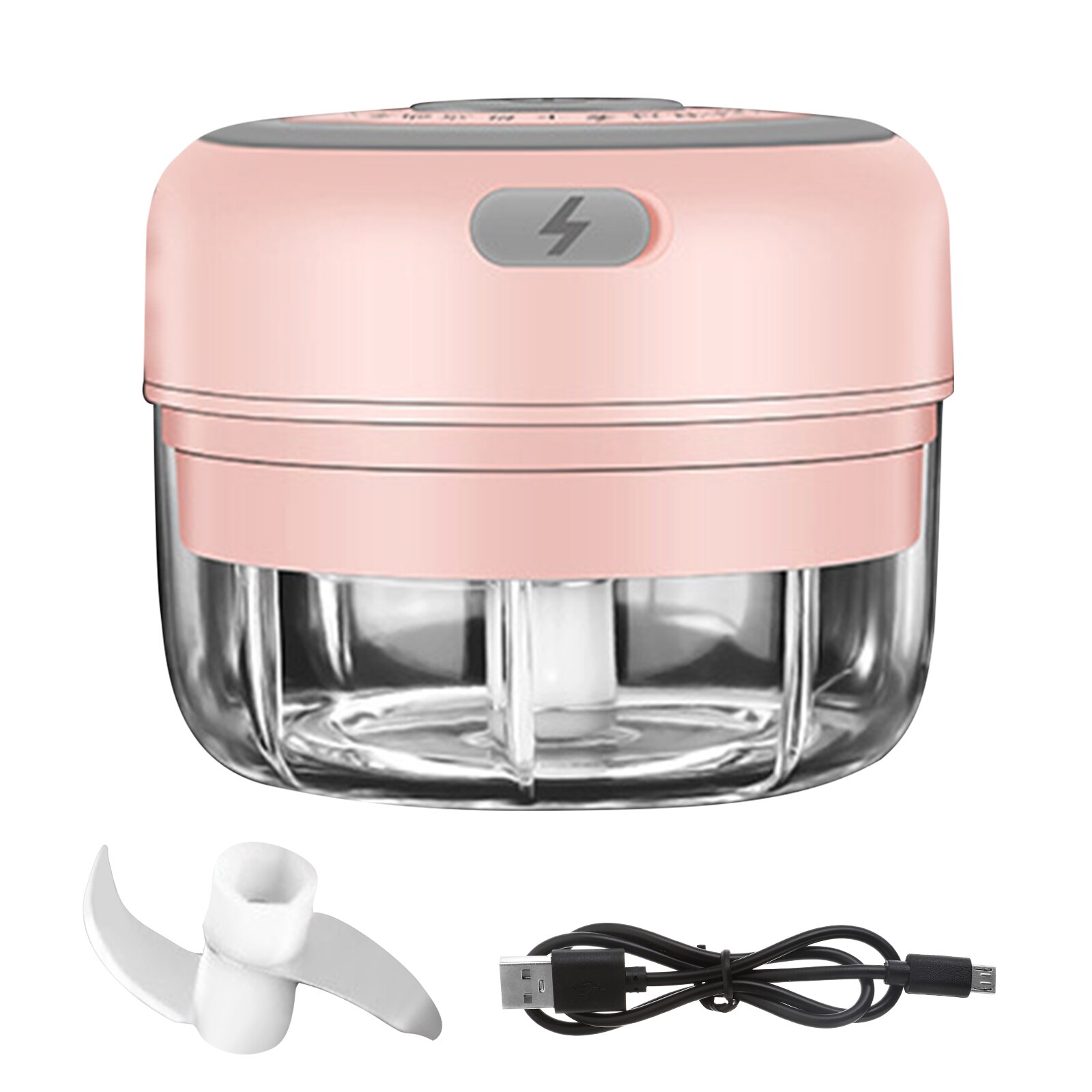Portable Mini Electric Food Chopper Fruit Vegetables Tools USB Meat Crusher Meat Grinder Chopper Garlic Cutter Garlic Masher: pink 100ml
