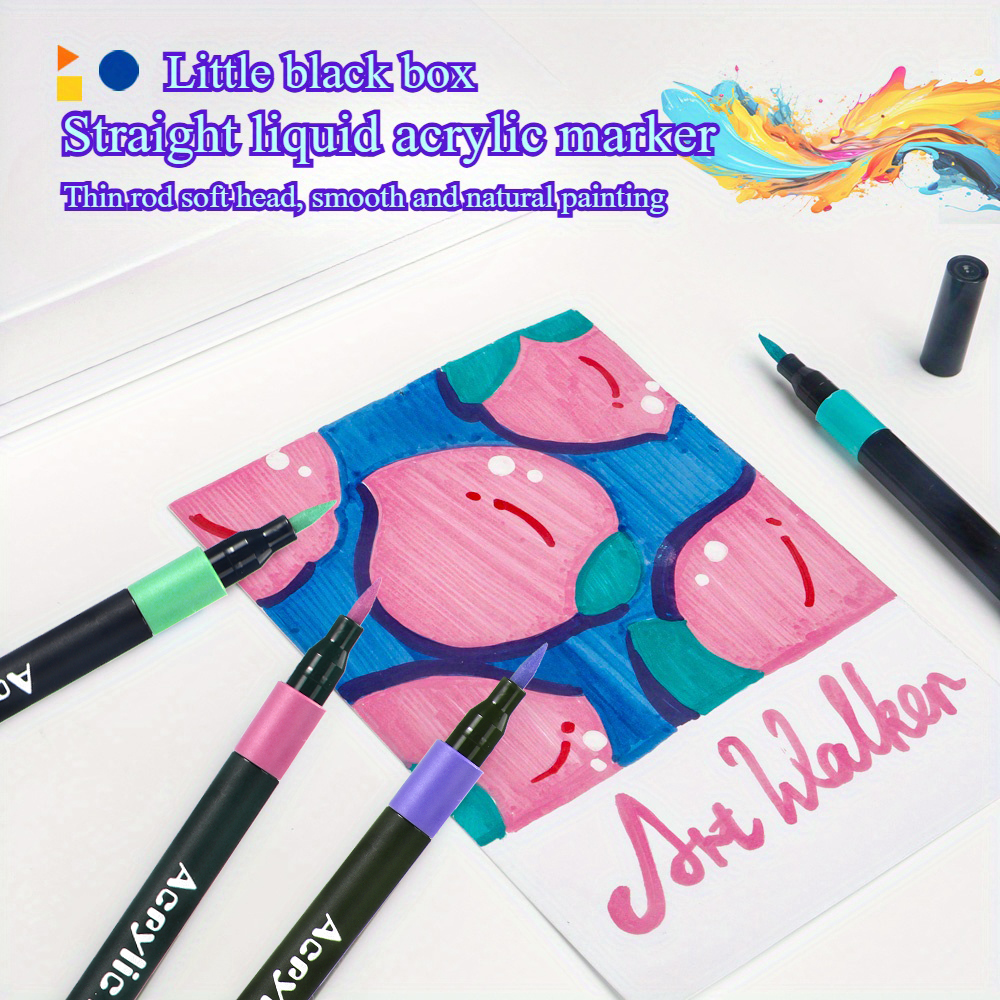 12/24/36/48 kleuren waterbestendige acrylmarkers voor het beschilderen van hout en steen, ideaal voor doe-het-zelf kunstprojecten voor studenten, schoolbenodigdheden