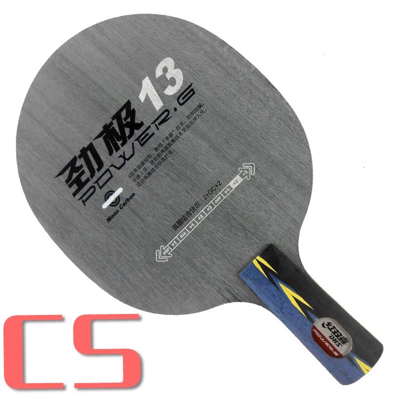 DHS de G13 PG13 PG 13 PG.13 Mono-de carbón de + + de tenis de mesa de Ping-Pong raqueta: CS short handle