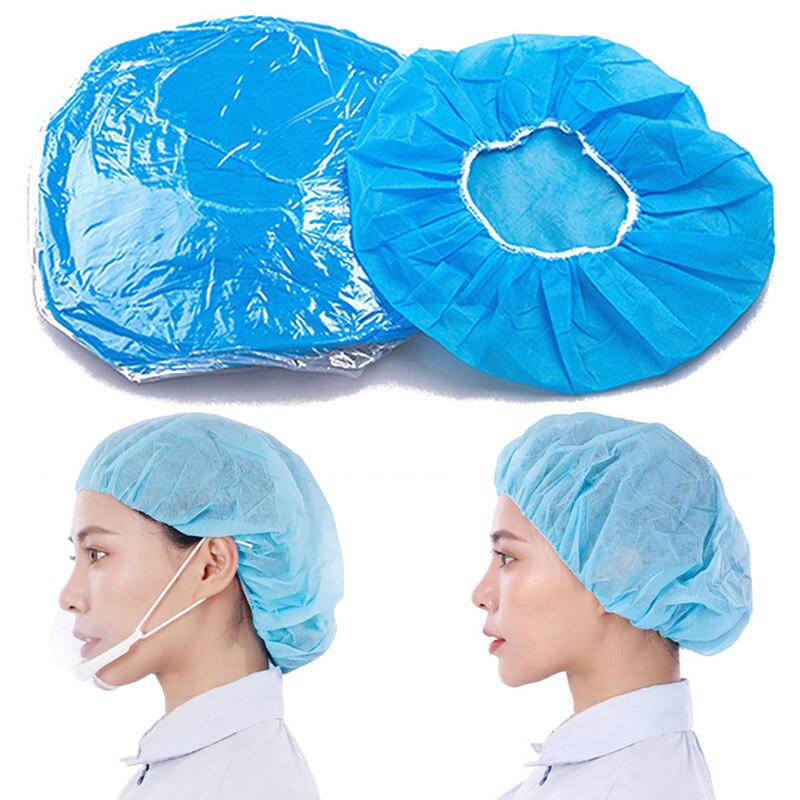 Gorro de ducha desechable no tejido, elástico, impermeable, de plástico transparente, para el pelo, productos de baño para el hogar, 10 Uds.