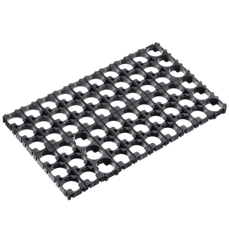 Mayitr lot de 20 entretoises de batterie 3x cellules 18650 plastique noir, coque rayonnante, support de chaleur en plastique 6 x 2 x 0.8cm