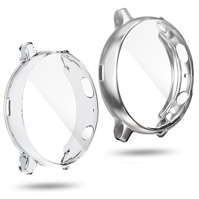 Ochraniacz ekranu 2w1 + pokrowiec do zegarka Huawei gt3 gt 2 42mm osłona zderzaka HD pełna osłona ekranu Coque: Clear and Silver / GT 3 42mm