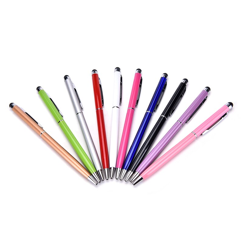 2 in 1 Mini Metal Capacitive Touch Pen Stylus Screen For Phone Tablet Laptop Built-in Ballpoint Pen