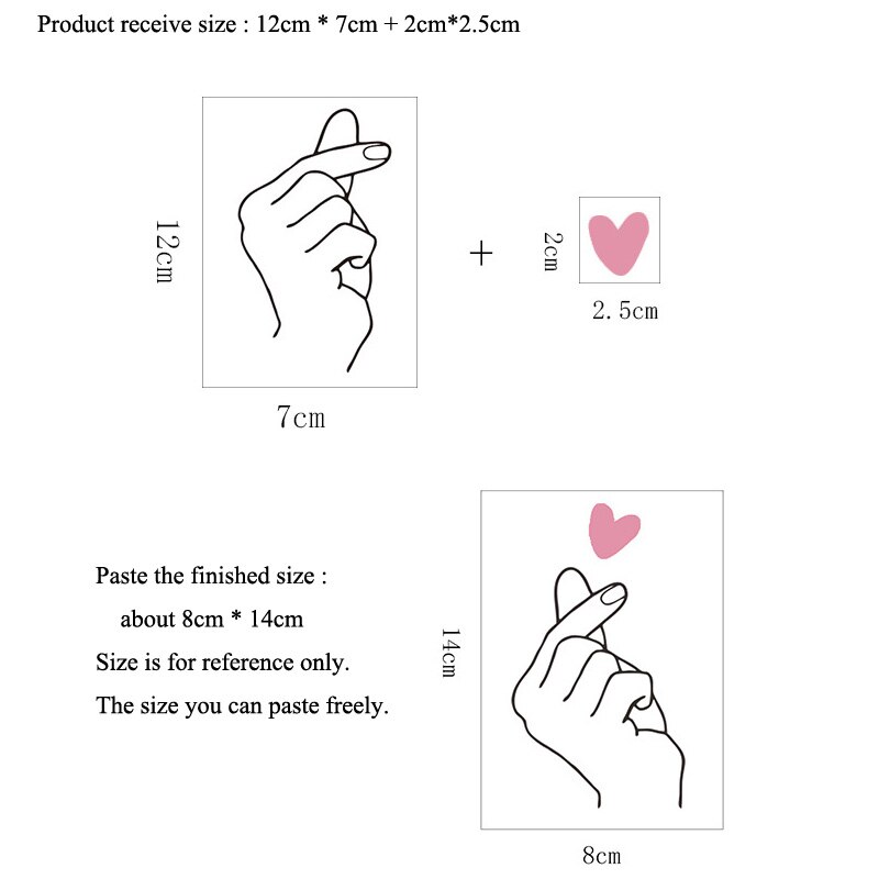 Love Gesture Wall Sticker Romantic love background home decoration Mural Art Decals stickers wallpaper