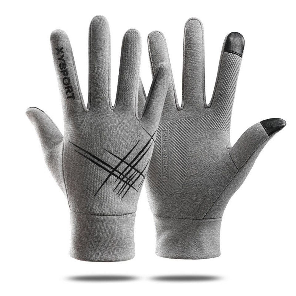 Guantes para moto bicicleta de dedo completo guantes con pantalla táctil para conducción al aire libre/pesca/senderismo/esquí mujeres hombres guantes: 0605D Grey