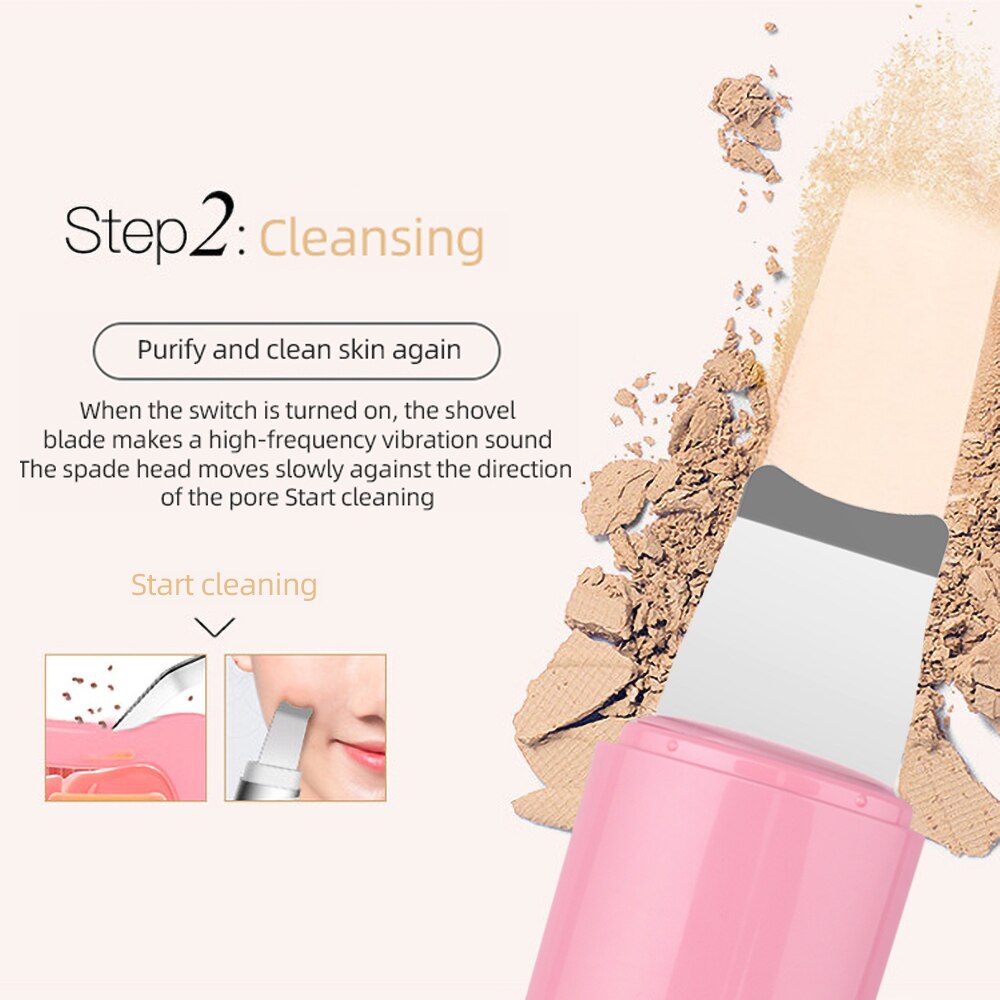 Ultrasonic Atomization Peeling Machine Skin Scrubber Vibration Face Spatula Blackhead Remover Deep Face Cleaning Machine Peel