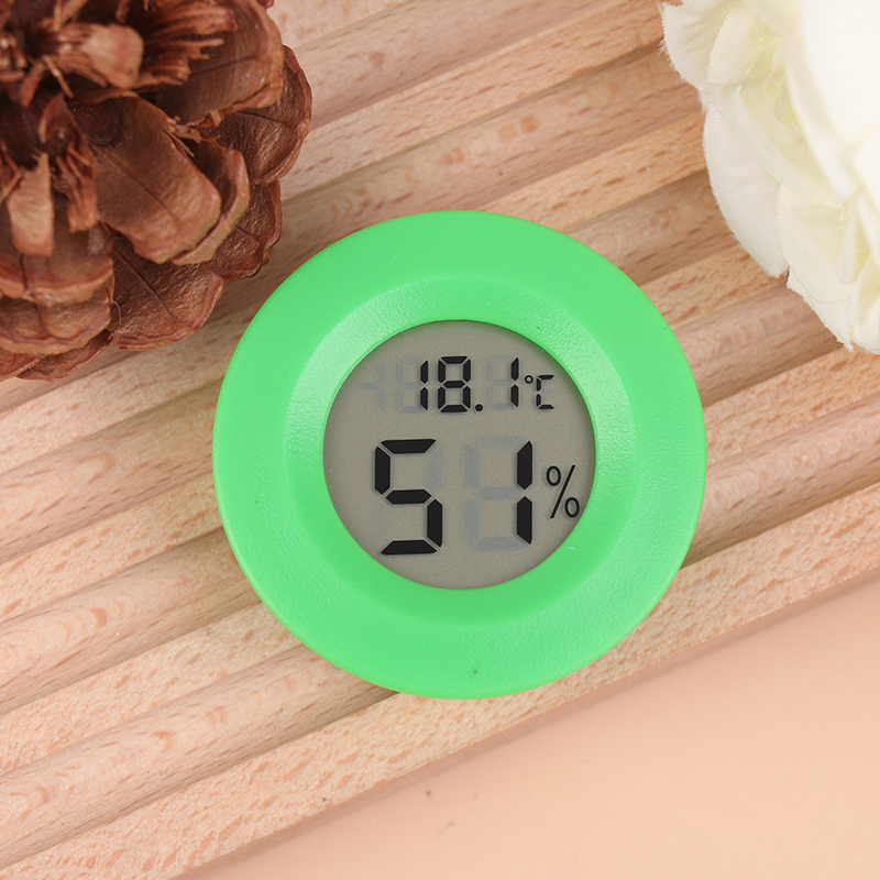 Mini lcd digitalt termometer og hygrometer  -50 °c til  +70 °c temperatur- og fugtighedsmåler til test af køleskab/fryser: Sølv