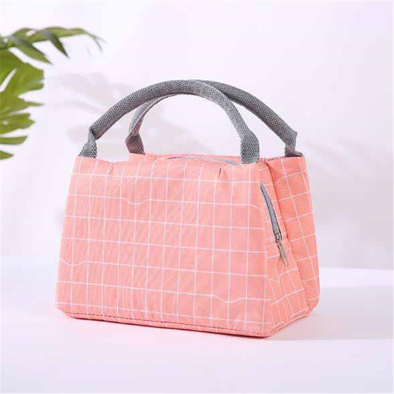 Portable Insulated Thermal Cooler Bento Lunch Box Tote Picnic Storage Bag Pouch Lunch Bags Icepack Container School Food Bags: Pink