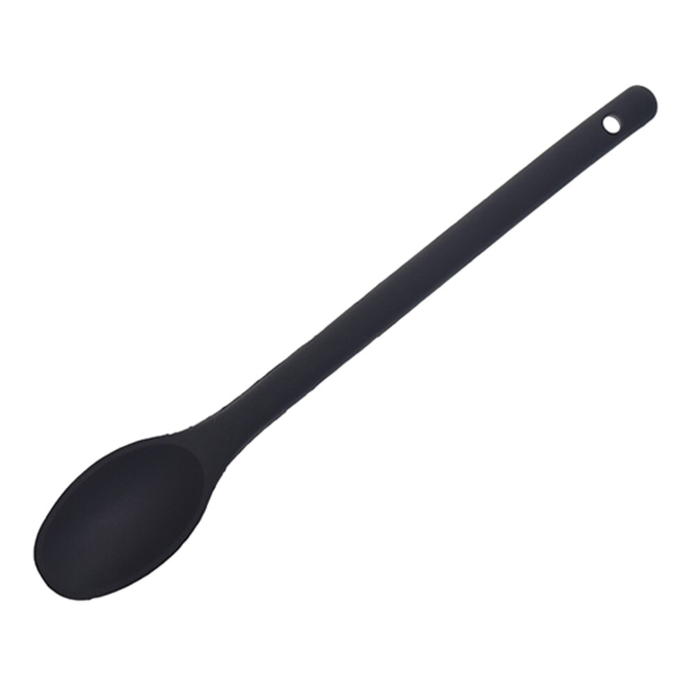 4 Colors Food Stirring Kitchen Baking Serving Silicone Mixing Spoon Long Handle Heat Resistant Portable Cooking Tool Nonstick