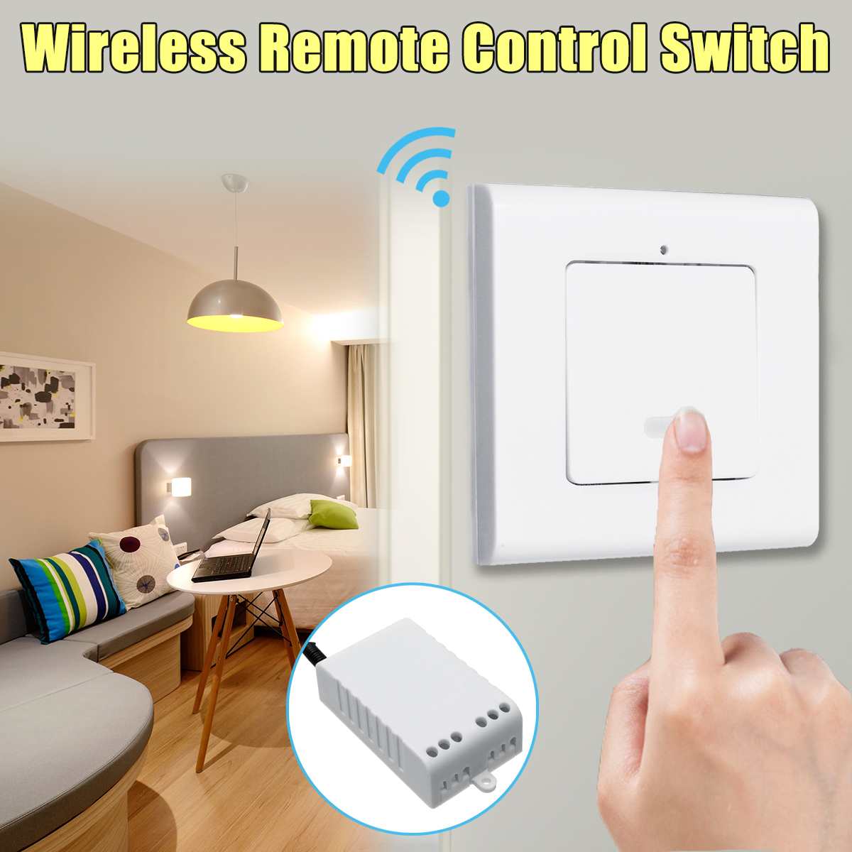 Smart Home Diy Wall Wireless Panel Transmitter LED Light Lamp Remote Control Switch 1/2/3-Way 315MHz/433MHz With Receiver Module