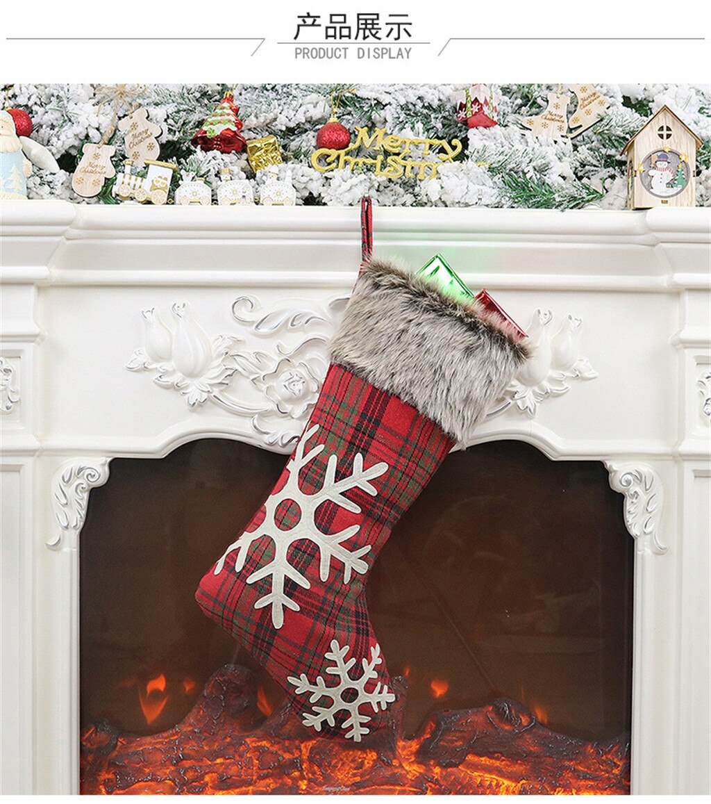 Kerst Kousen Sokken Met Sneeuwpop Kerstman Snoep Kousen Xmas Candy Bag Kerst Decoraties Voor Huis