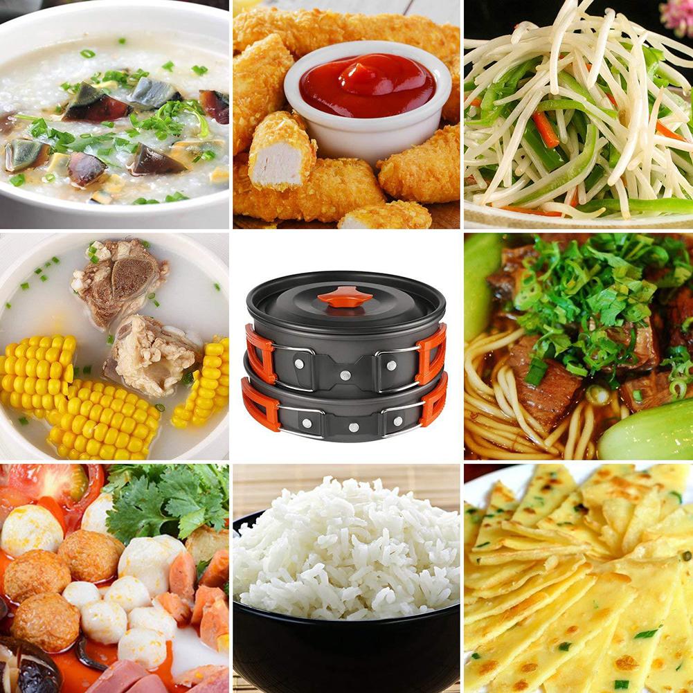Aluminum Alloy Outdoor Camping Cookware Set Cookware Utensils Tableware Cooking Stove Kit Travel Pan Hiking Picnic Camping Tools
