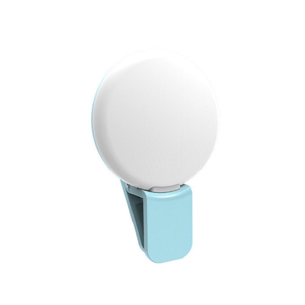 Mobile Phone LED Selfie Ring Light Portable Circle Fill Phone Light Clip For Cell Photography Rechargeable Lamp Beauty Came: blue