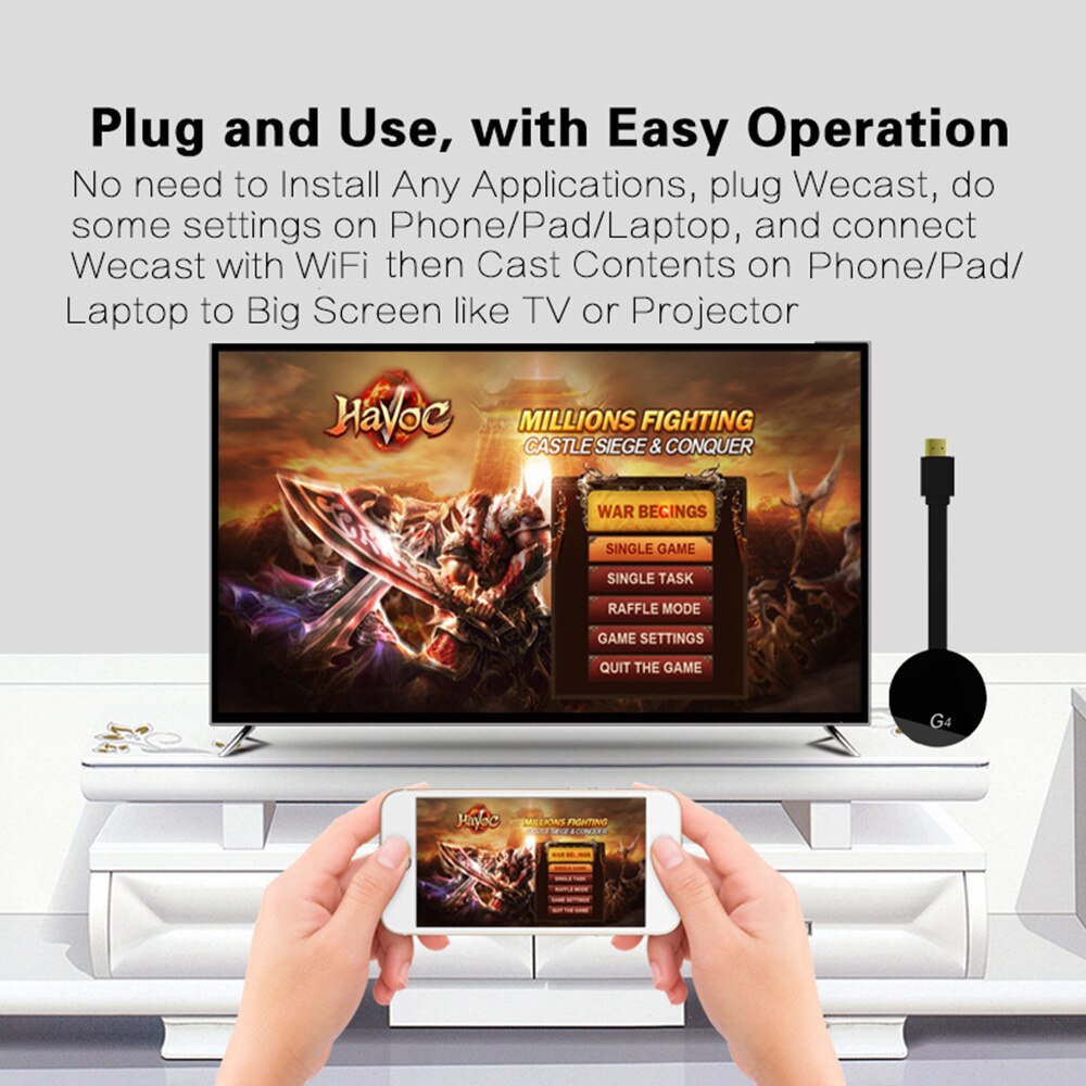 Draadloze 2.Gen G4 Wifi Hdmi Dongle Ontvanger 1080P Tv Android/Ios Video Streamer