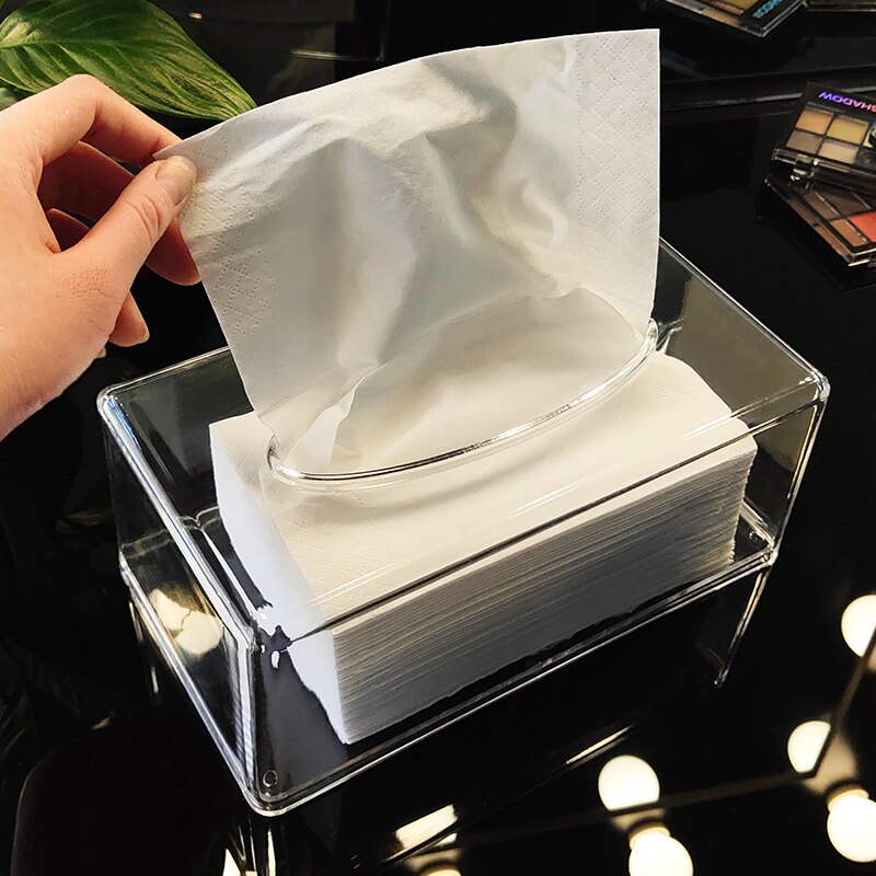 Modern Acrylic Facial Tissue Dispenser Box Cover / Decorative Napkin Holder TB009