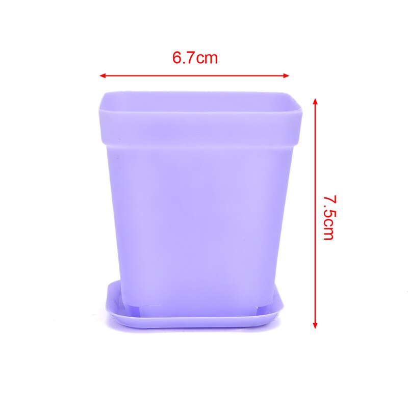 7 väriä saatavilla olevat sakeuttavat kukkaruukut istutusastiat muoviruukut pienet neliönmuotoiset ruukut meheville kasveille