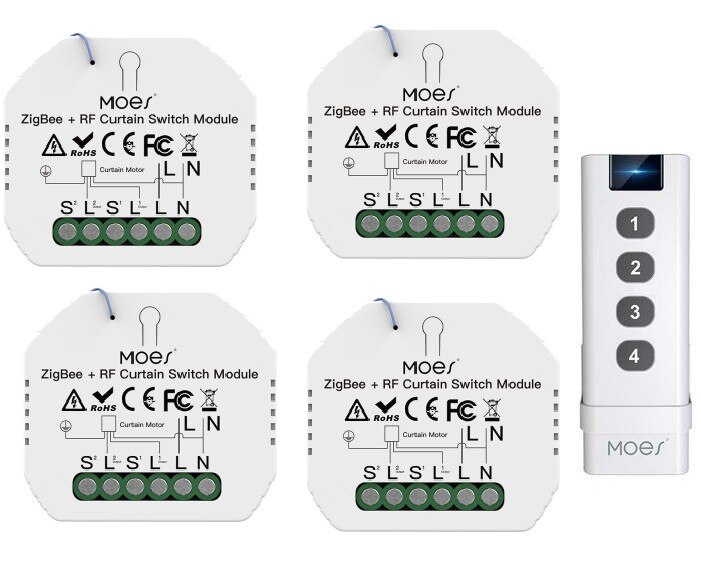 1-5Pcs Tuya Wifi Rf Roller Blind Shutter Smart Gordijn Switch Module Gemotoriseerde Rolluik Jaloezieën Motor 2mqtt Werken Met Alexa