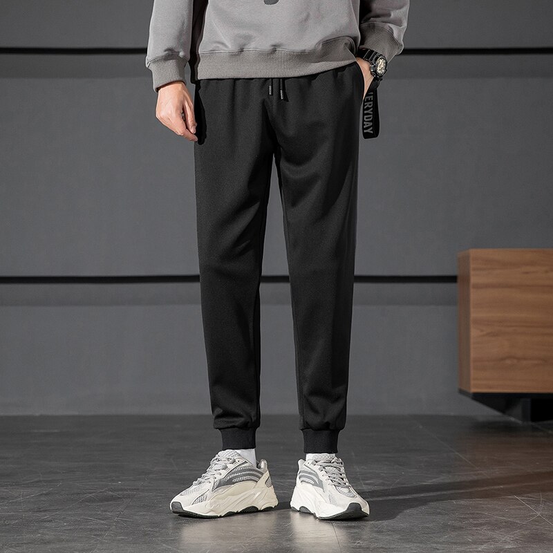 Winter Thick Warm Sports Pants Men Korean Style Trousers Men's Warm Drawers Autumn Winter Clothing Pants Mid-Waist Sportswear