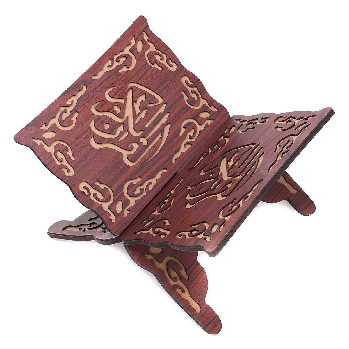 3 farver koranen muslimsk træbogholder indehaver dekorativ hylde aftagelig ramadan allah islamisk håndlavet træbog indretning: Mørkegrøn