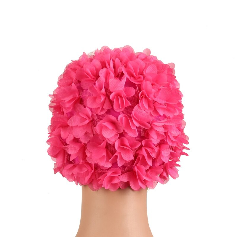 Gorro de baño Floral Vintage para mujer, gorro de baño Retro con estampado de pétalos de flores, atractivo